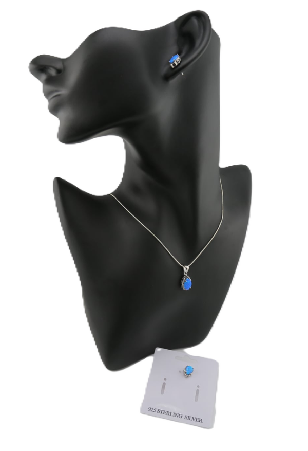 Blue Opal Teardrop Set