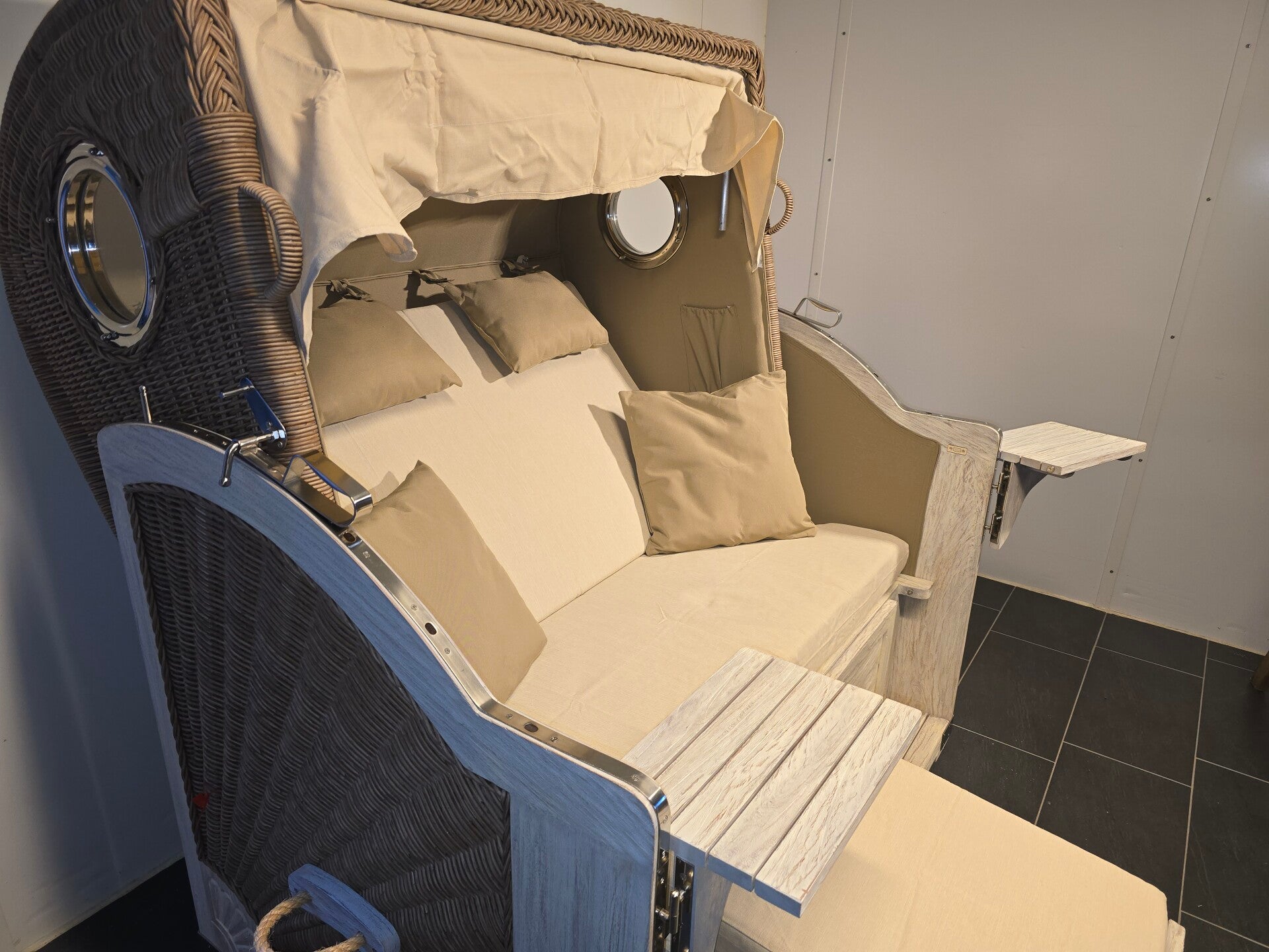 Strandkorb Pelikan XL Mahagoni White Wash, Dessin 140