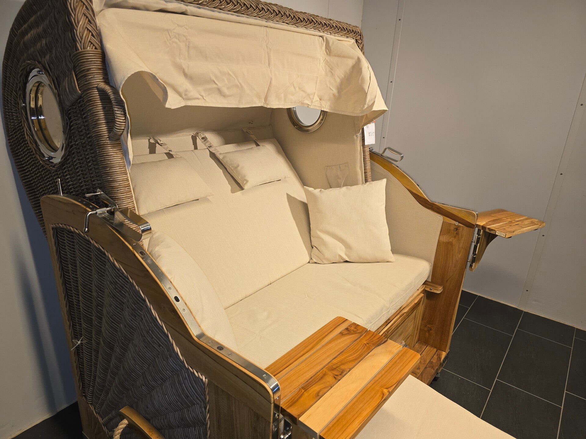 Strandkorb Pelikan XL Teakholz, Natural, Dessin 140