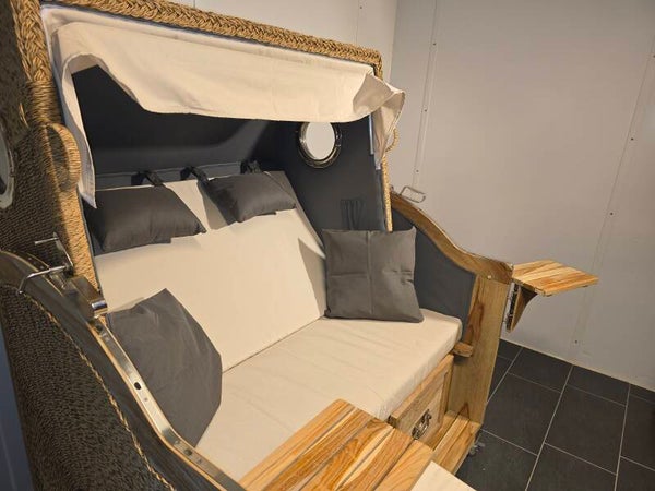 Strandkorb Pelikan XL Teak Rustic, Twisted Leaf, Dessin 144