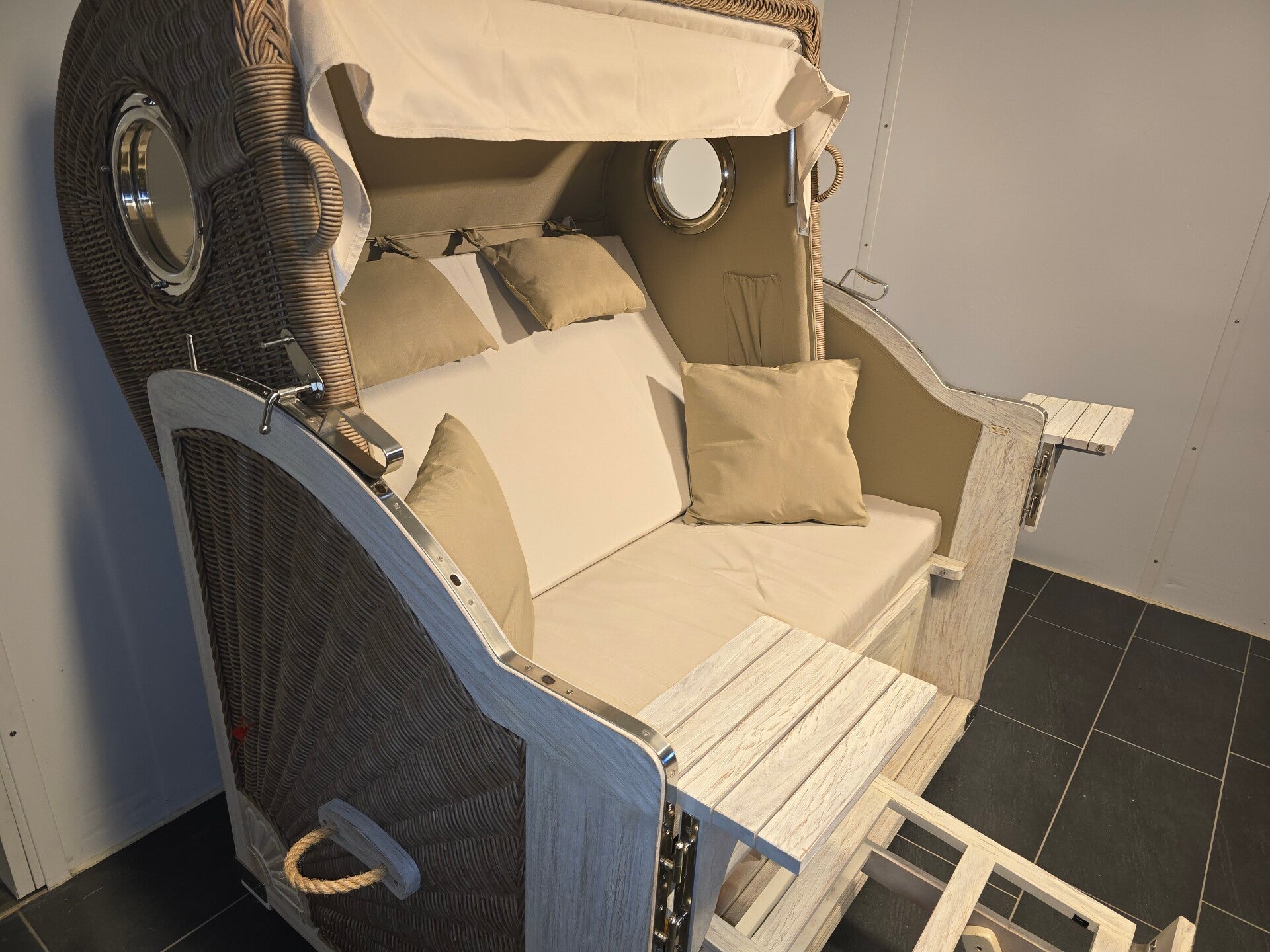 Strandkorb Pelikan XL Mahagoni White Wash, Dessin 144