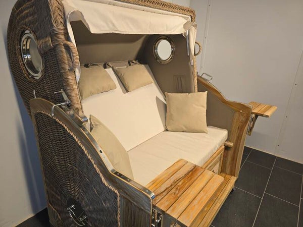 Strandkorb Pelikan XL Teak Rustic, Twisted Cat, Dessin 144