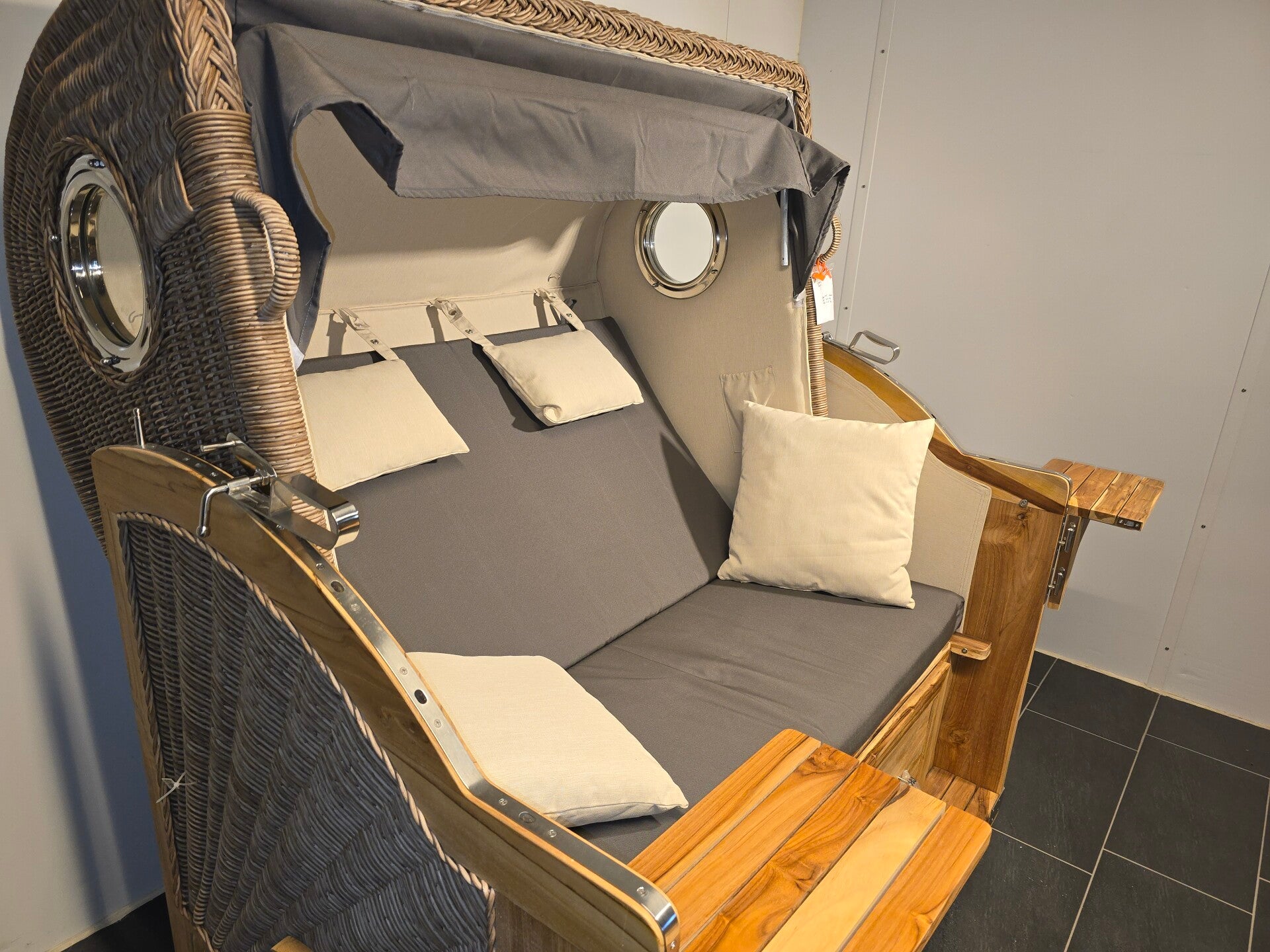 Strandkorb Pelikan XL Teakholz, Natural, Dessin 167