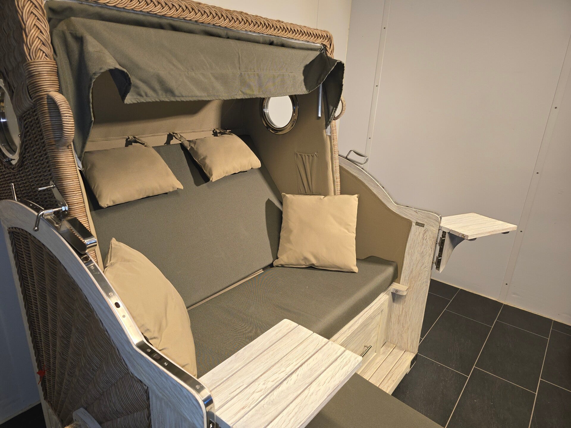 Strandkorb Pelikan XL Mahagoni White Wash, Dessin 167