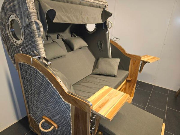 Strandkorb Pelikan XL Teakholz, White-Sonic, Dessin 167