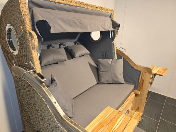 Strandkorb Pelikan XL Teak Rustic, Twisted Leaf, Dessin 167