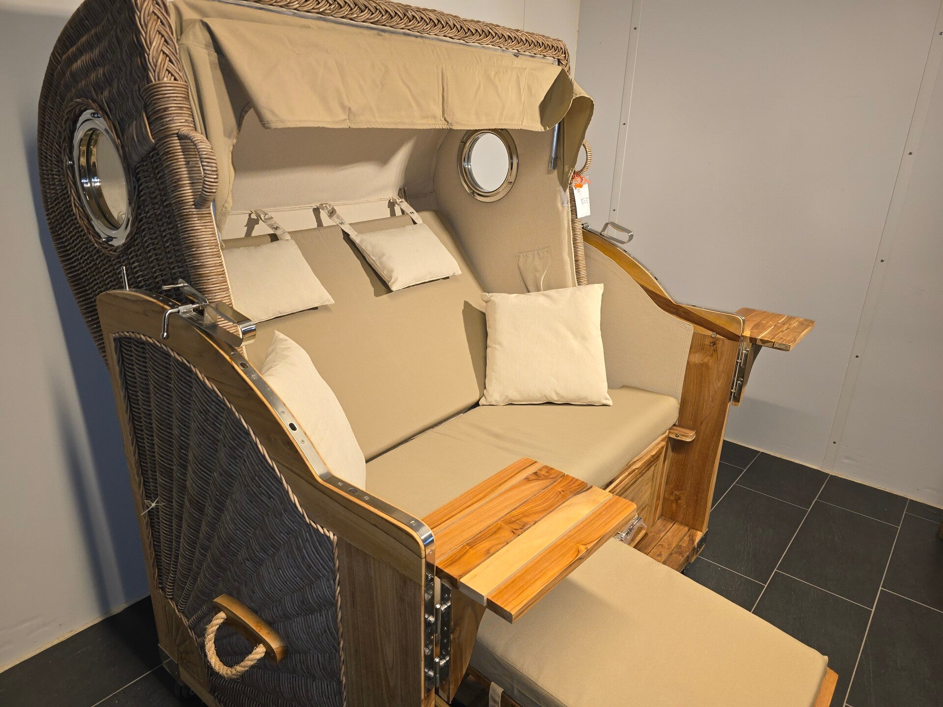 Strandkorb Pelikan XL Teakholz, Natural, Dessin 180