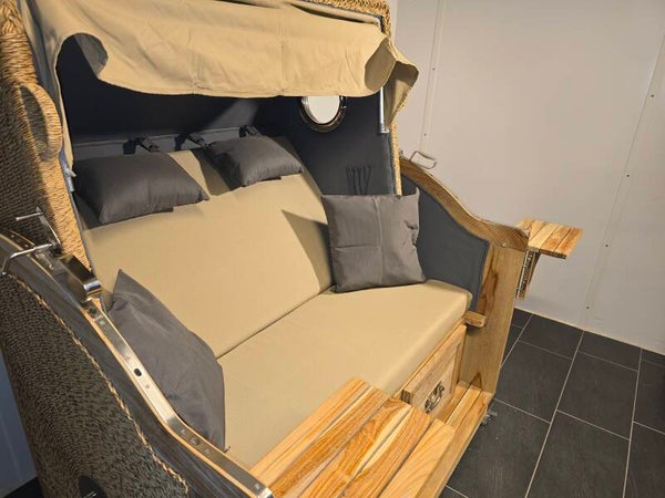 Strandkorb Pelikan XL Teak Rustic, Twisted Leaf, Dessin 180