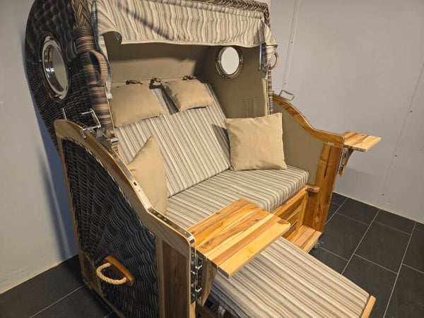 Strandkorb Pelikan XL Teakholz, Dark-Sonic, Dessin T-BR