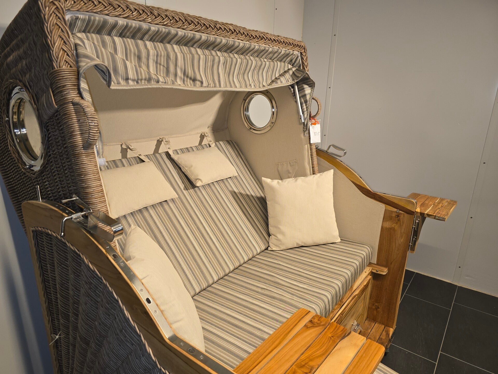 Strandkorb Pelikan XL Teakholz, Natural, Dessin T-BR