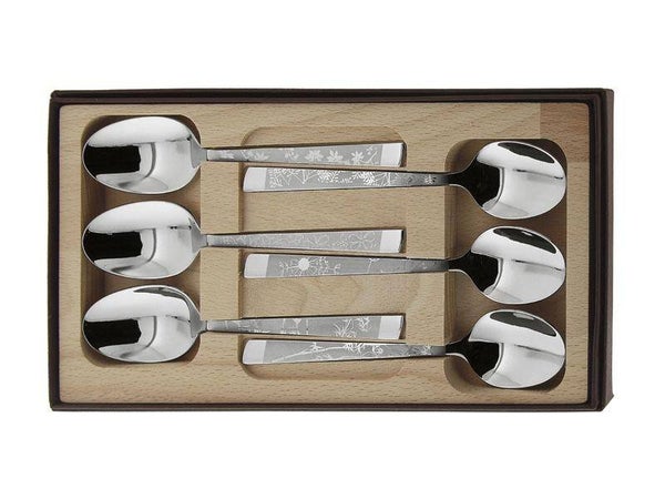 Coffret 6 Cuillères à Café Décor Natura