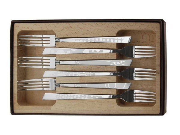 Coffret 6 Fourchettes Décor Maison