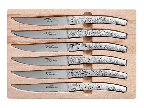 Coffret 6 couteaux Le Thiers Décor Fleuris