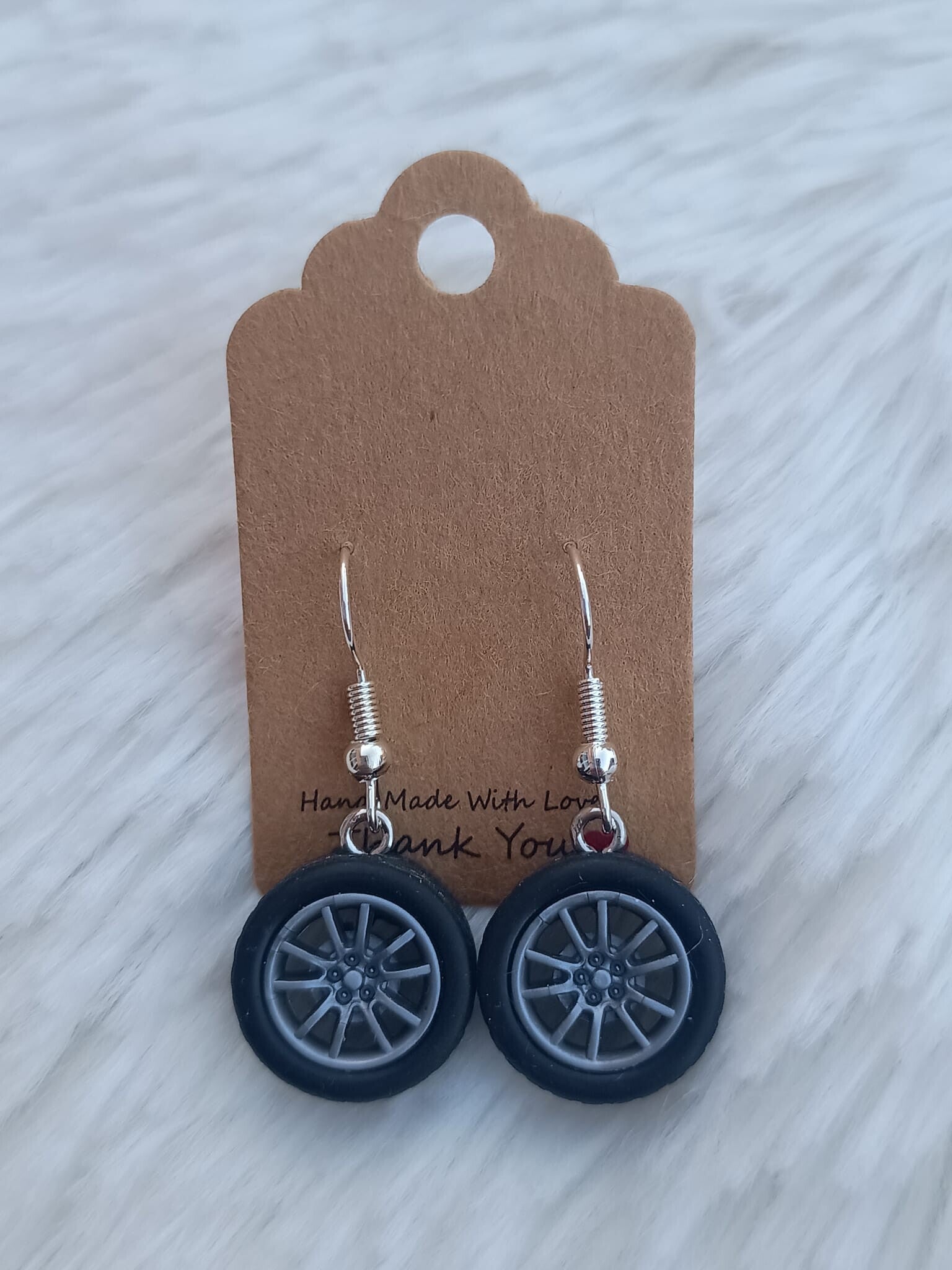 Oorbel Autowiel zwart\grijs