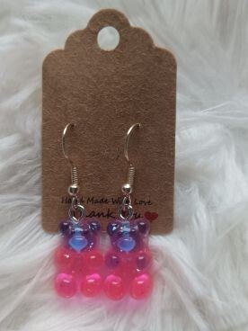 Oorbel Beertje roze\blauw