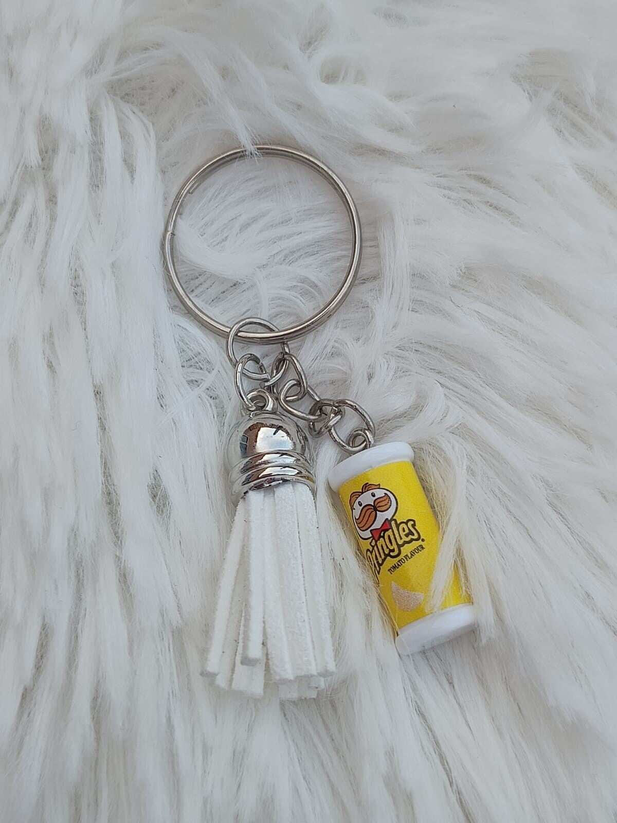 Sleutelhanger Pringels geel\wit