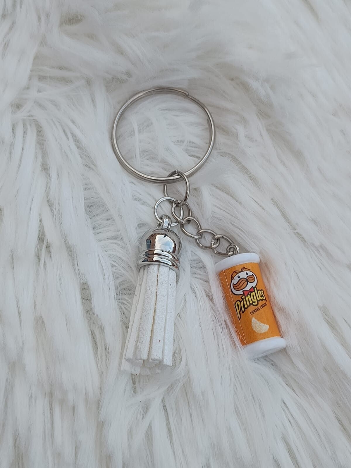 Sleutelhanger Pringels oranje\wit