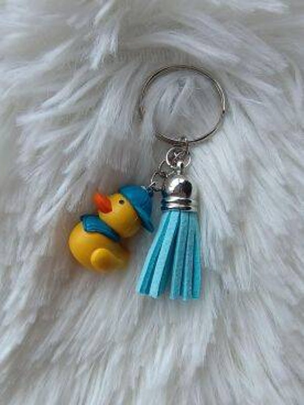 Sleutelhanger Eend blauw\geel
