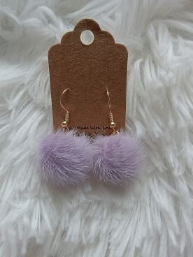 Oorbel Fluffy paars