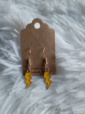 Oorbel Bliksemschicht geel