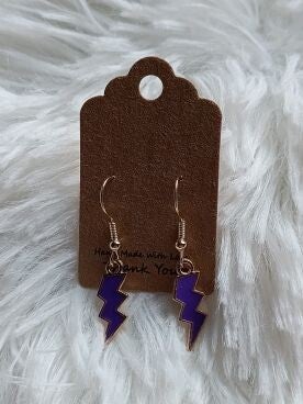 Oorbel Bliksemschicht paars