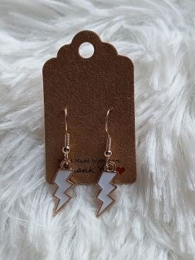 Oorbel Bliksemschicht wit