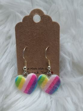 Oorbel Hart meerkleurig