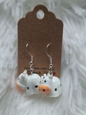 Oorbel Koe zwart\wit