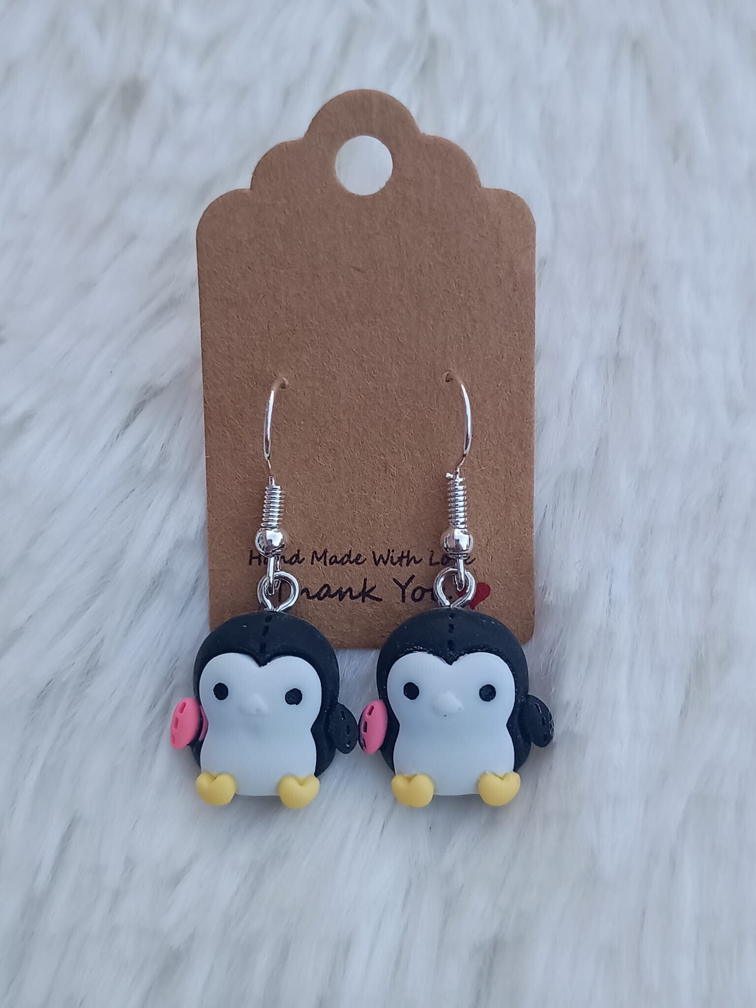 Oorbel Pinguïn meerkleurig