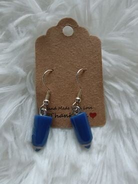 Oorbel Potlood blauw