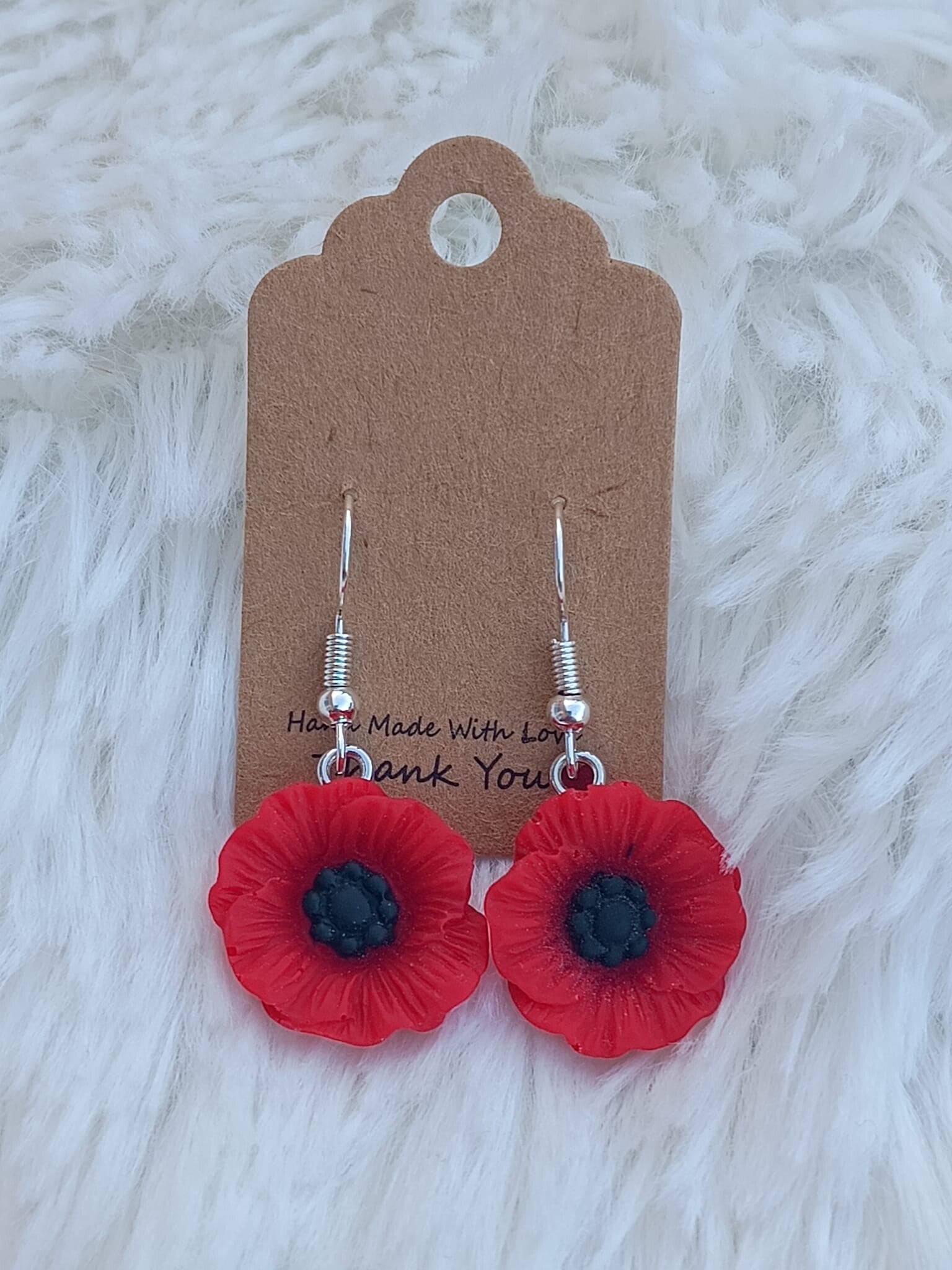 Oorbel Roos zwart\rood