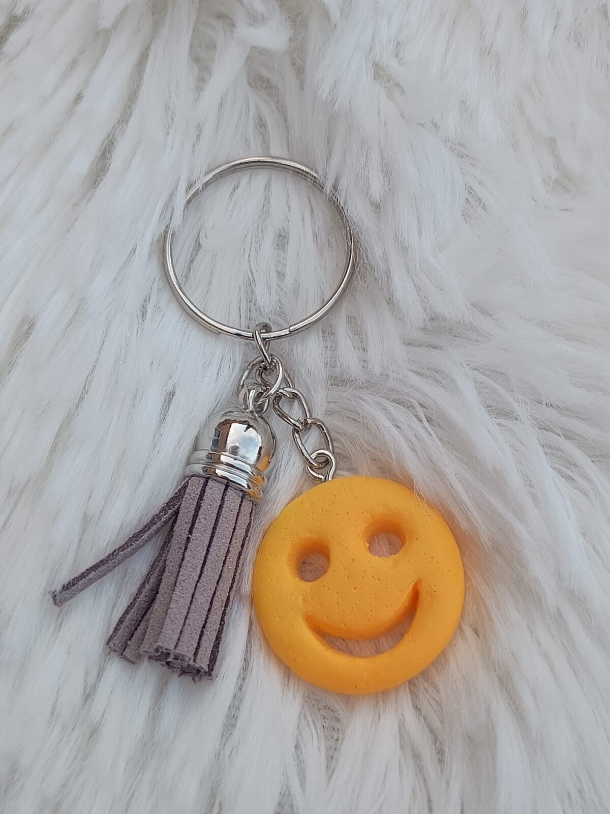 Sleutelhanger Smiley geel