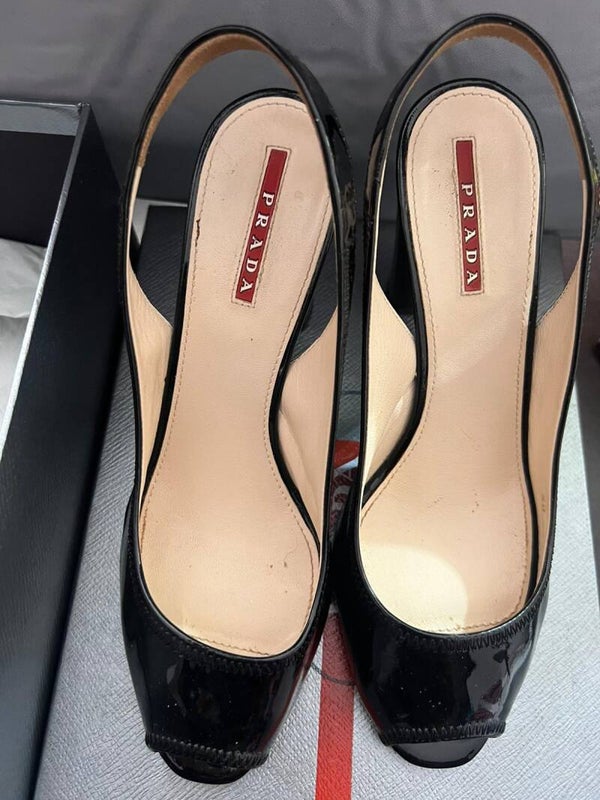 SCARPA DECOLLETE' PRADA OPEN TOE NR 38