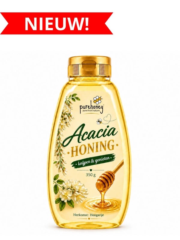 Acaciahoning knijpfles (350g) ⭐⭐⭐⭐⭐
