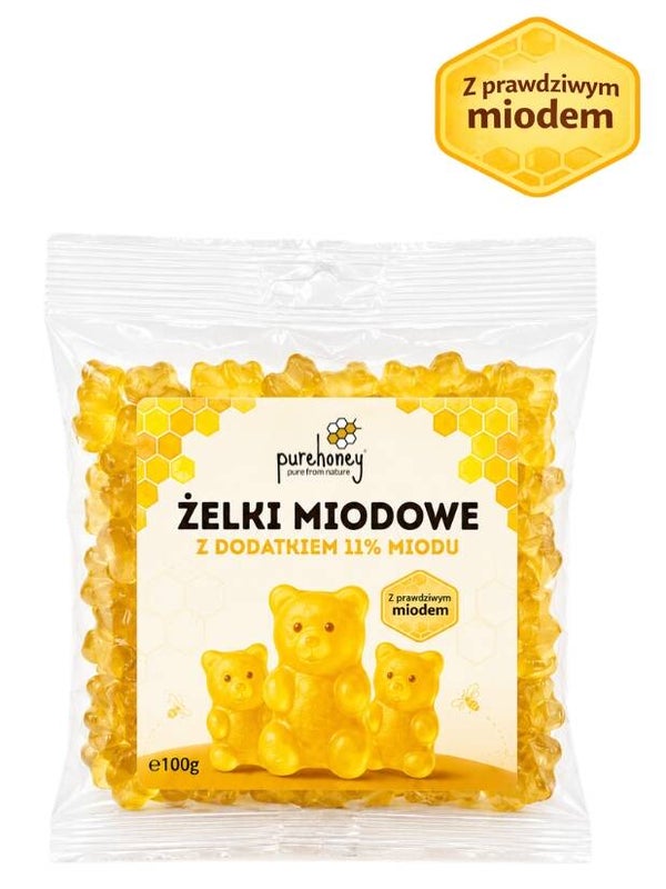 Żelki miodowe z dodatkiem 11% miodu (100g)⭐⭐⭐⭐⭐