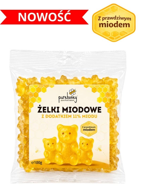 Żelki miodowe z dodatkiem 11% miodu (100g)⭐⭐⭐⭐⭐