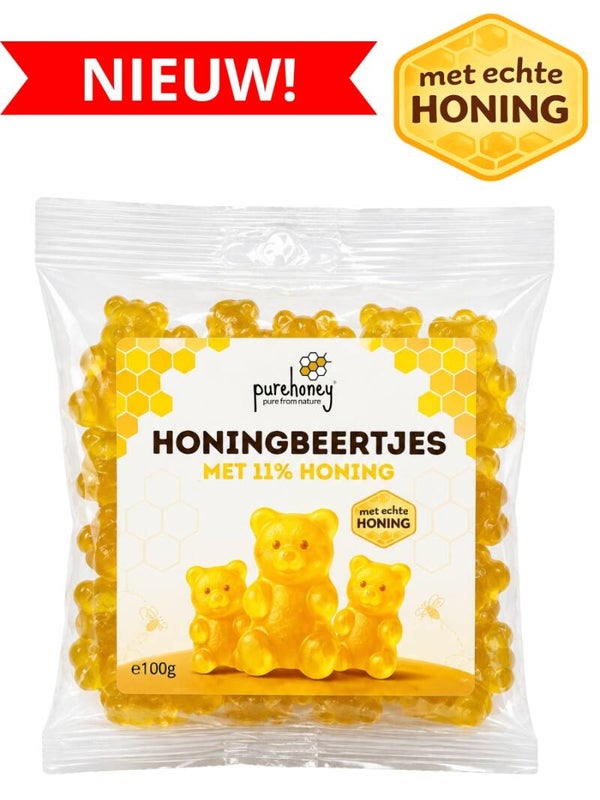 Honingbeertjes met 11% honing (100g) ⭐⭐⭐⭐⭐