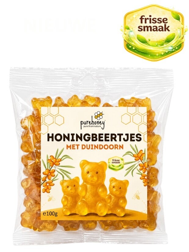 Honingbeertjes met duindoorn (100g) ⭐⭐⭐⭐⭐
