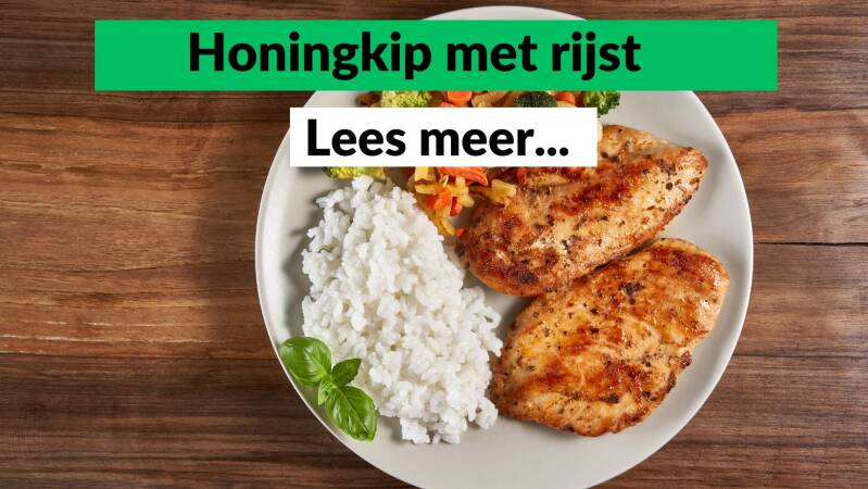 Honingkip met rijst