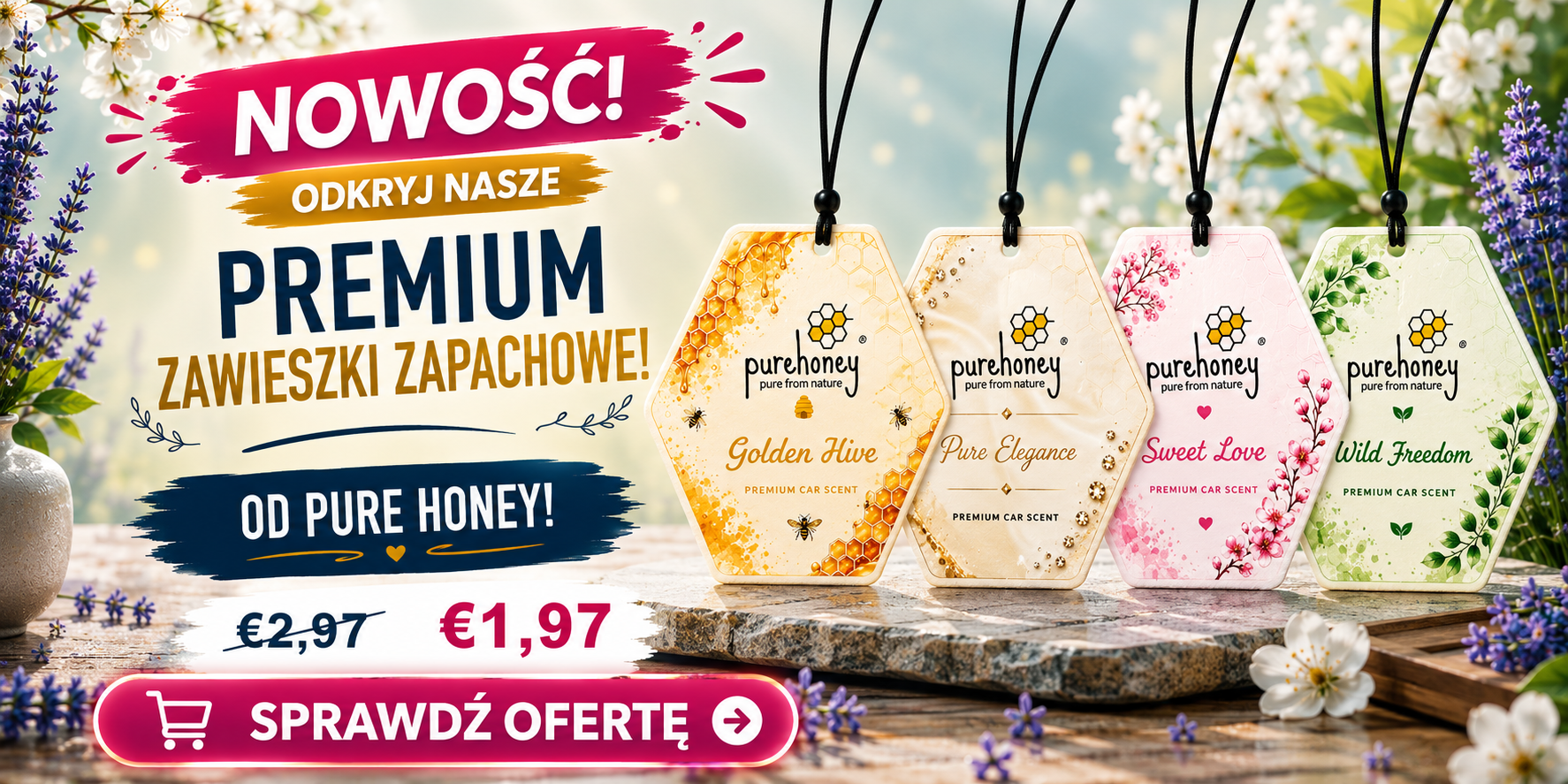 Zawieszki zapachowe Pure Honey
