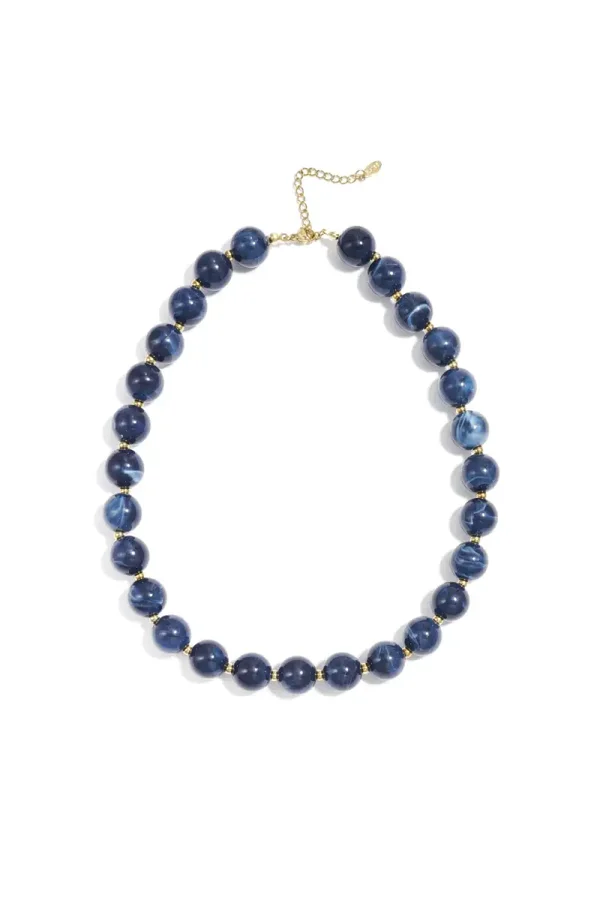 Gold Beads Blue K-119
