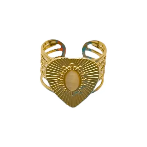 Ring Heart Beige R-22