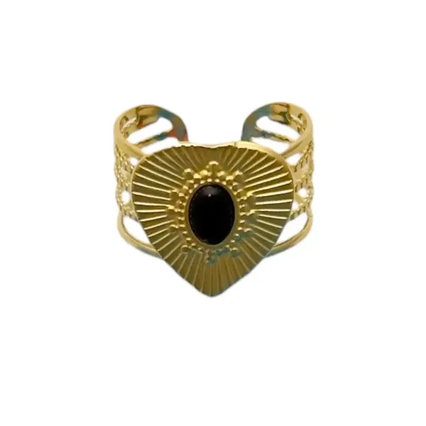 Ring Heart Black R-23