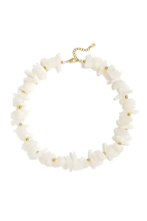 Beaded Different Shapes White K-110