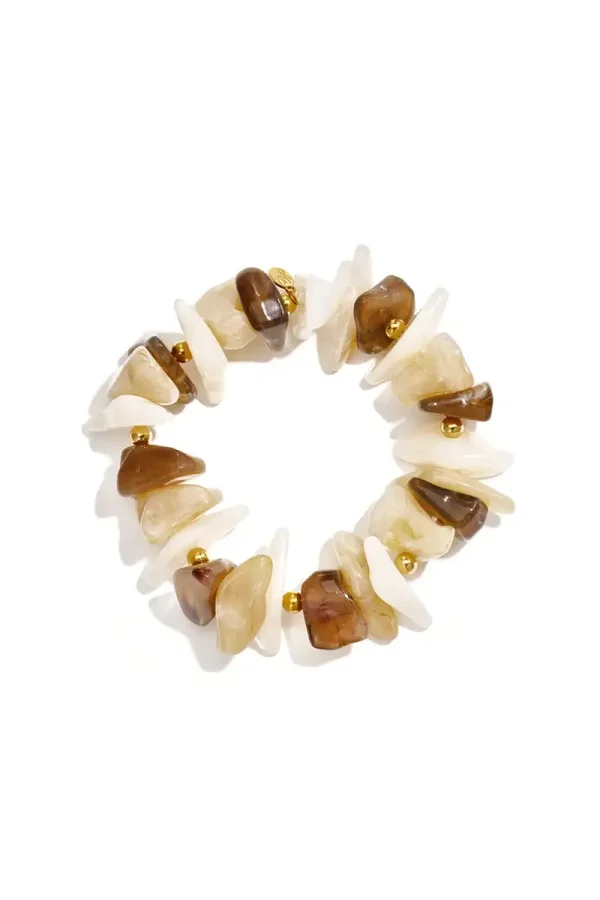 Big Beaded Brown Beige A-119