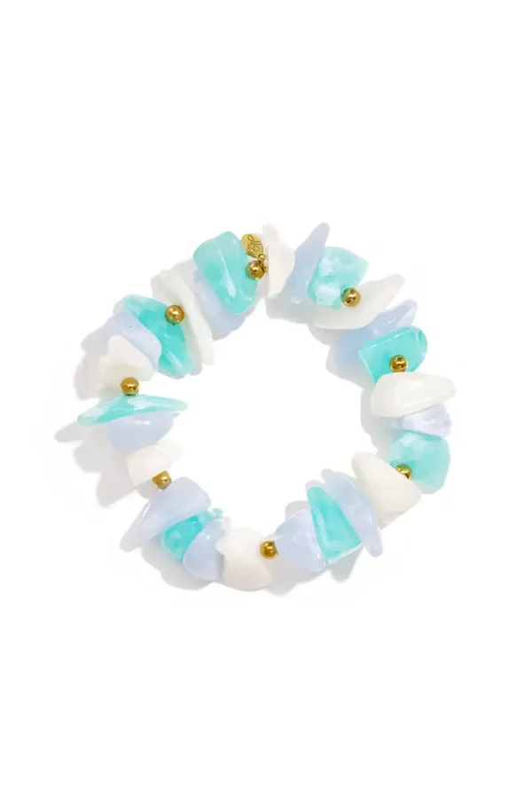 Big Beaded White Blue A-122