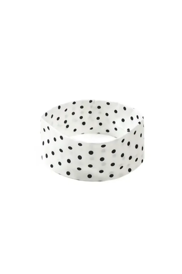 Polka Dot Hair Band White