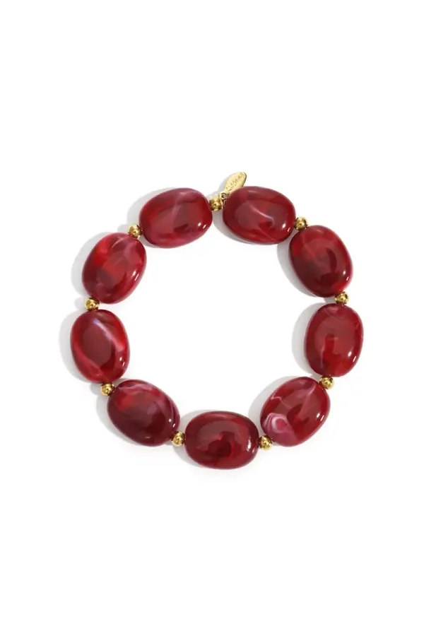 Oval Beads Red A-125