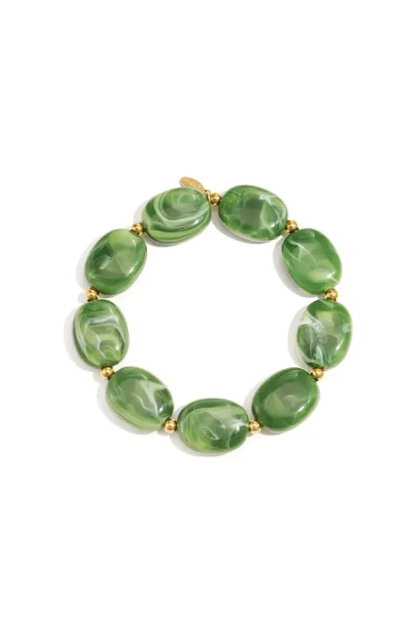 Oval Beads Green A-127