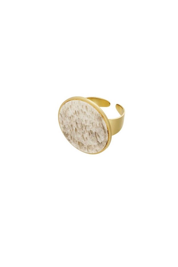 Ring Statement Beige R-43